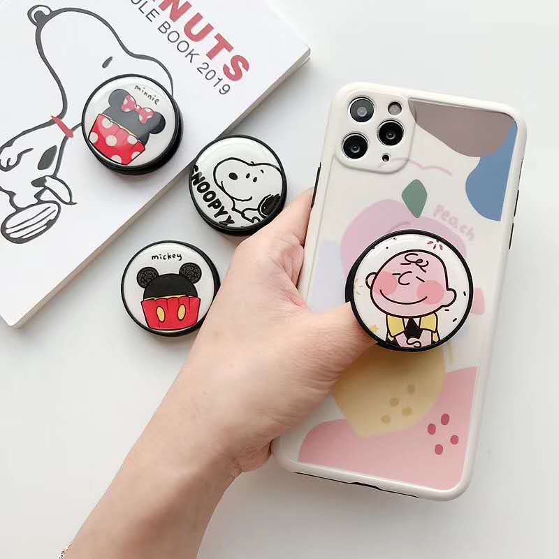 Zeallion Portable Cute Cartoon Silicone fixed Foldable Finger Phone Stand Holder Grip for iPhone Samsung Huawei Oppo Vivo Realme