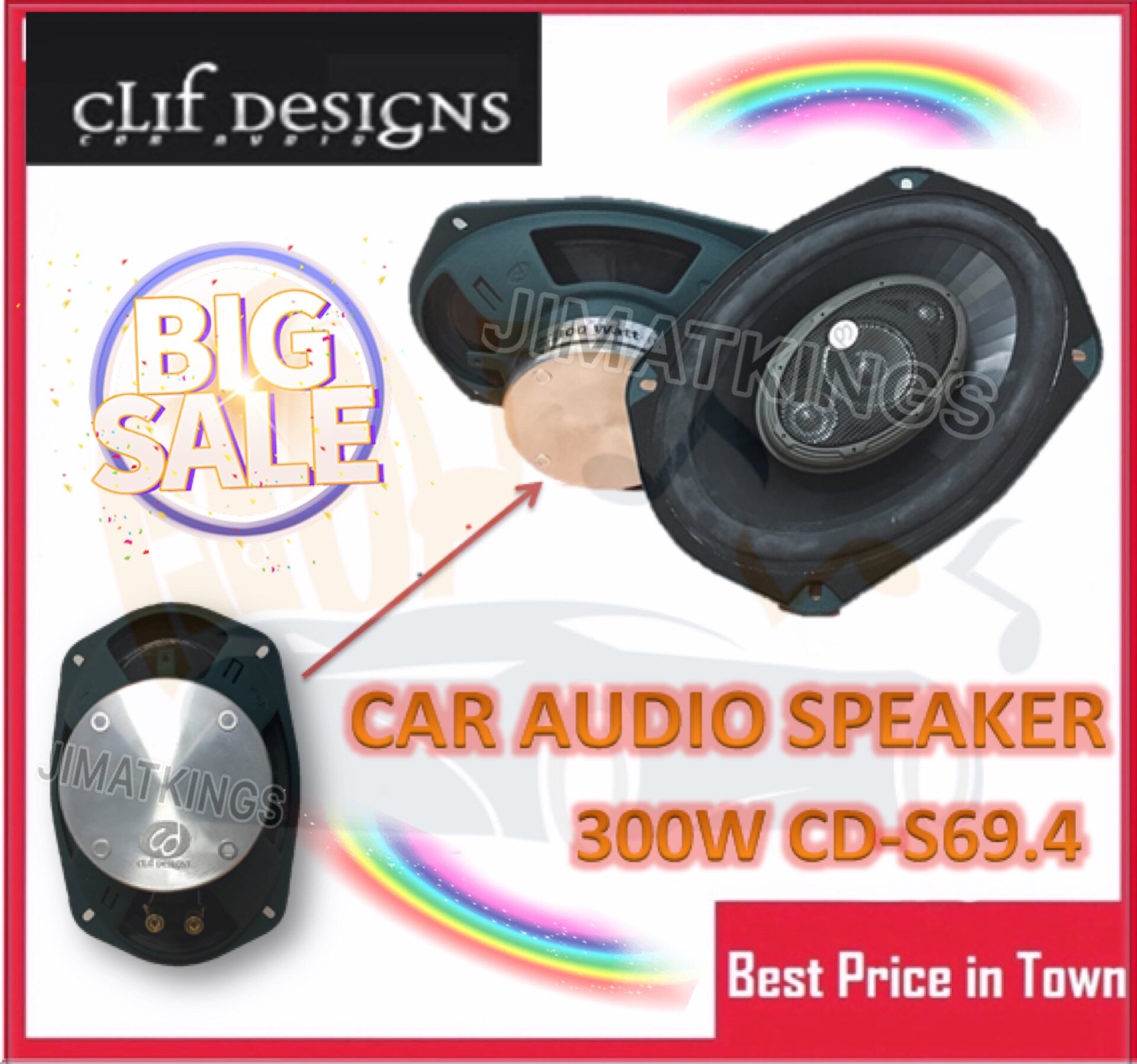 [JIMAT KINGS] Clif Design Car Audio Car Speaker Max Power 300W CDS69.4