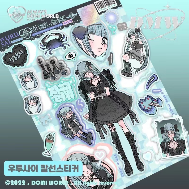 GaLiCiCi New Domi Girl Character Sticker/Korean Pingdi Character Sticker Photo Decoration DIY Material Sticker