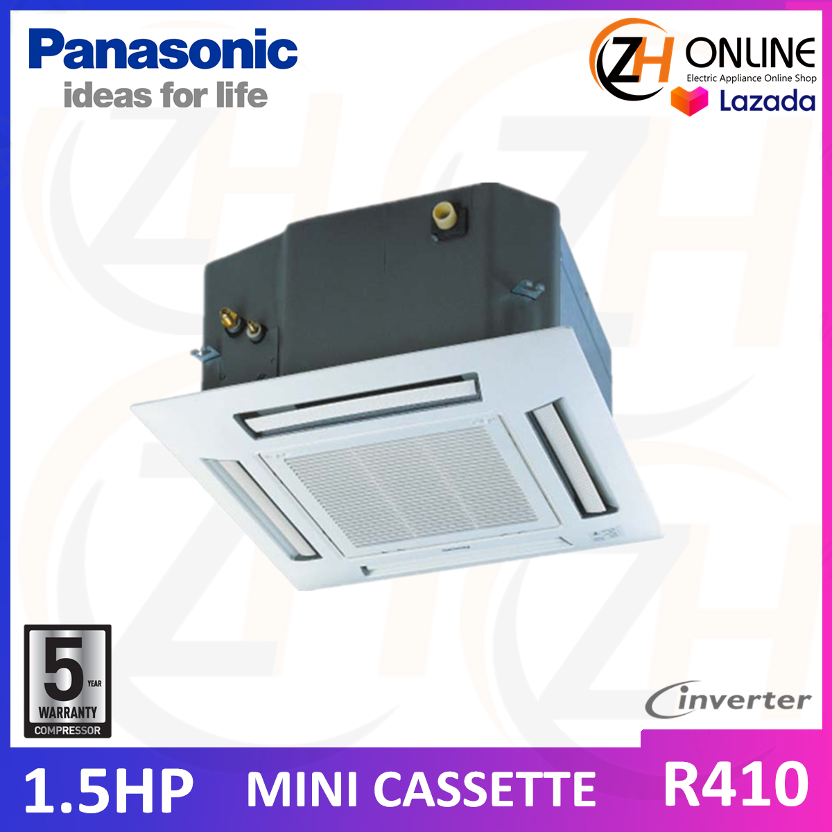 PANASONIC S12SB4HW INVERTER CEILING CASSETTE MINI CS