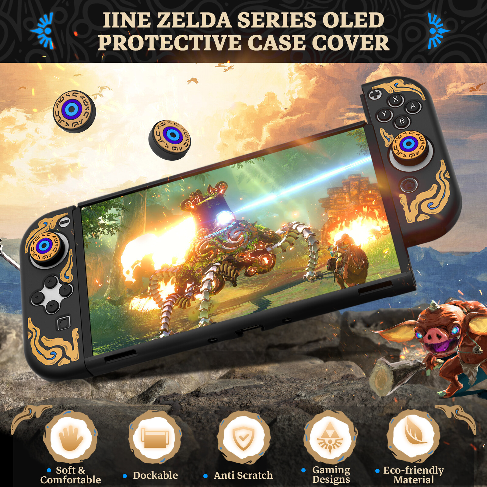 IINE Vỏ Ốp TPU Chống Sốc Switch Vỏ Bảo Vệ Máy Chơi Game Tương Thích Nintendo Switch OLED