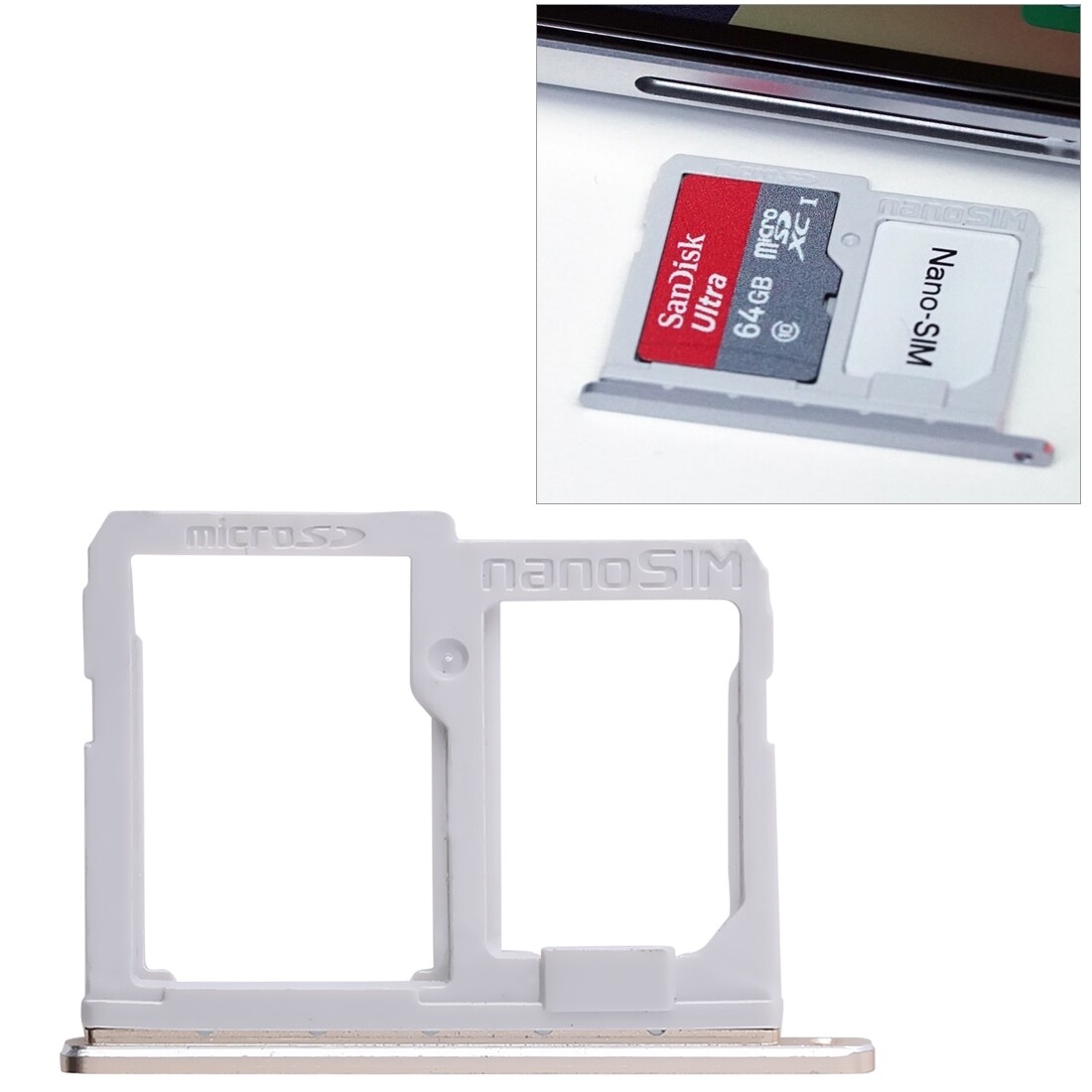 Sim card tray + micro sd card tray for lg q6 / m700 / m700n / g6 mini