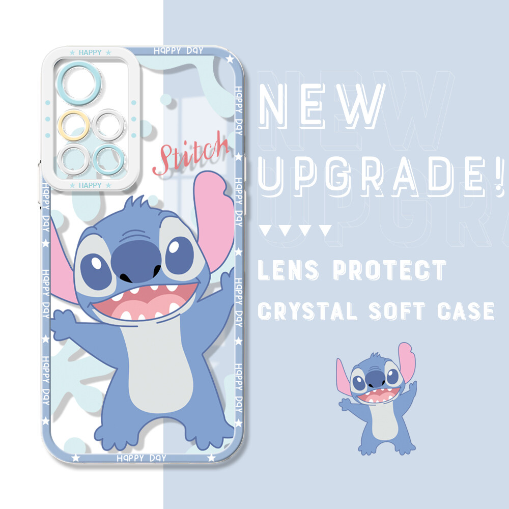 Hontinga Casing Case For Xiaomi Redmi Note 13 Pro Plus Pro+ 5G Redmi Note 12 4G 5G Note 11 Pro+ 5G Case Transparent Clear Case Cartoon Stitch Soft Silicone Rubber Cases Back Cover Phone Casing Softcase For Girls