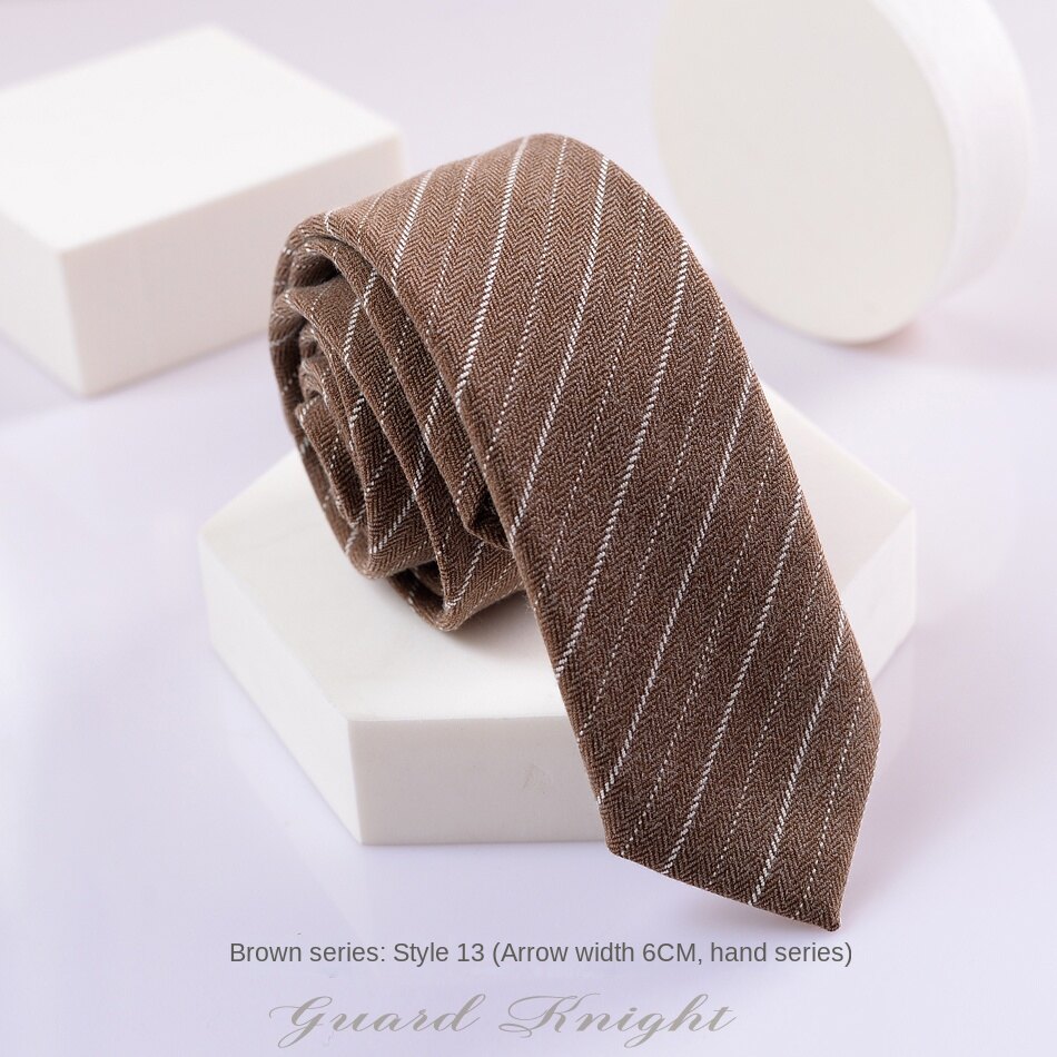 Trendy Brown Series Tie Men's Fashion Retro Brown Tie JK Accessories Women's Casual Non-Hitting College Style Striped Tie