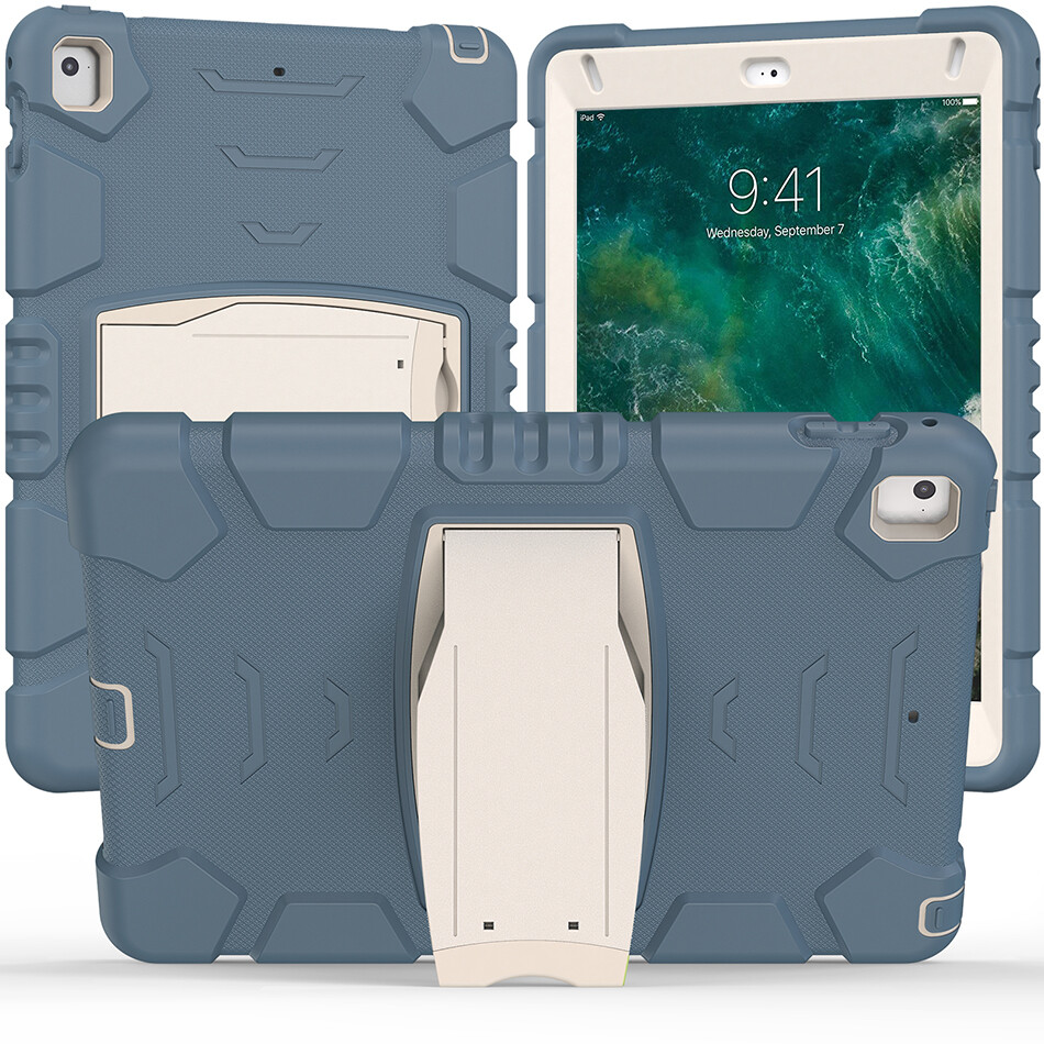 iFar Three Layers Protective Back Cover with Kickstand for iPad 9.7 Shockproof Case 5th 6th Generation Pro 9.7 Air 2 Silicone Cover+Stylus