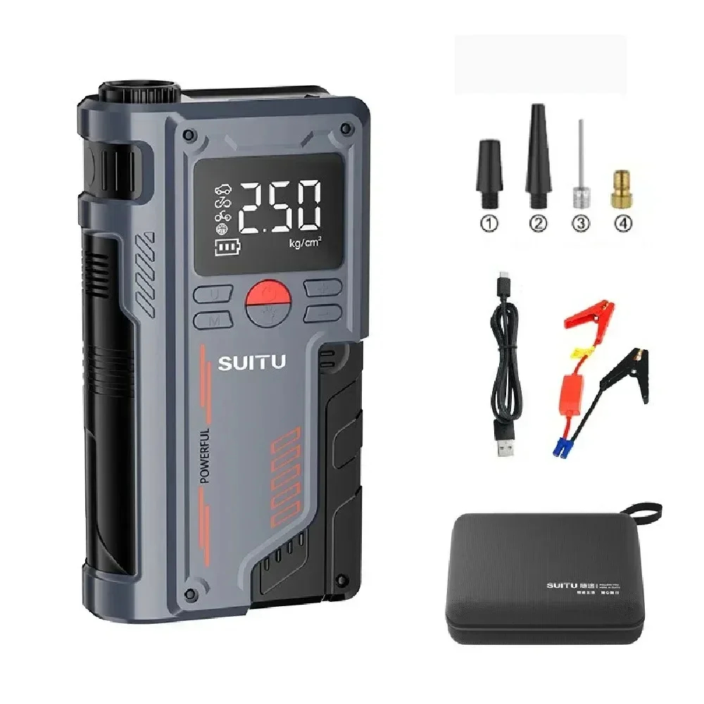 12V Bộ kích hoạt động cơ xe Powerbank với máy bơm không khí 150PSI Máy nén khí đỉnh cao hiện tại 1000A khởi động thiết bị 4in 1 cái bơm lốp bơm hơi bộ khởi động xe ô tô