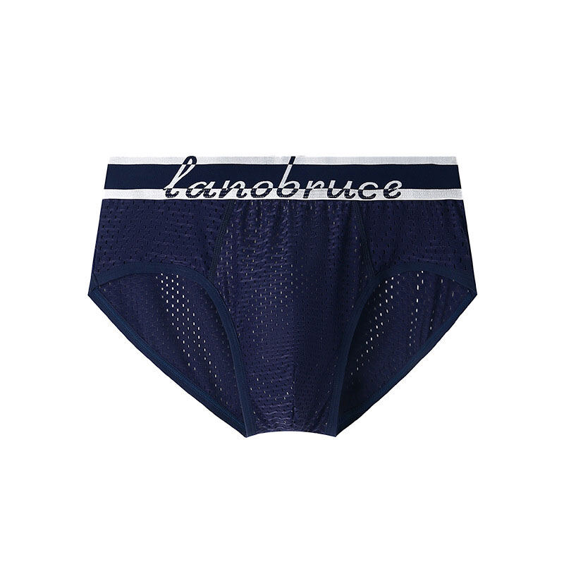 MOLAN Ice silk men's briefs Breathable mesh cotton Fat enlarged version Men's briefs head