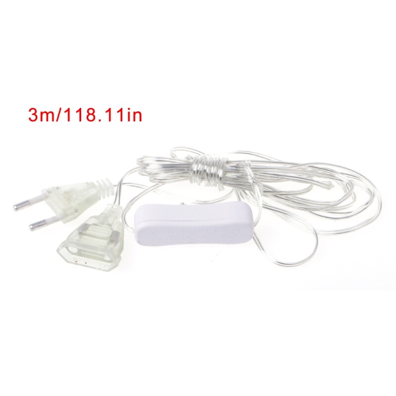 100W EU Plug Male To Female Power Supply AC Adapter Extension Cable Cord 3m 5m