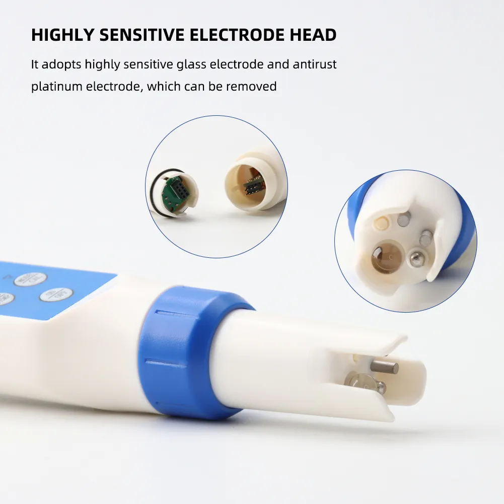 Yieryi 1 pcs probe for ph/ec/tds/salinity/s.g/orp/temperature meter 7 in1 meter probe 5 in1 meter