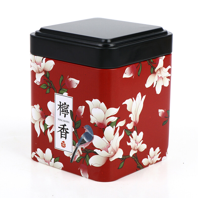 Moito Tea Sealed Box Kitchen Storage Container Jar Tin Square Can Candy Iron Vintage