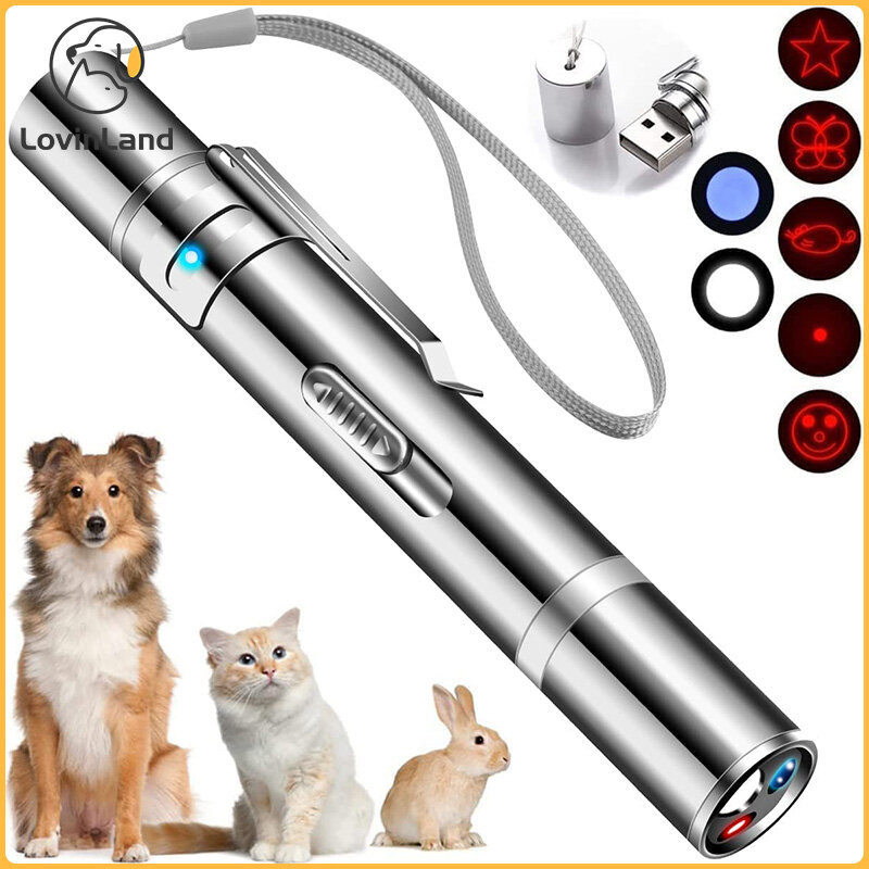 Cat LaserPointer Toys for Indoor USB Charging 5 Switchable Patterns