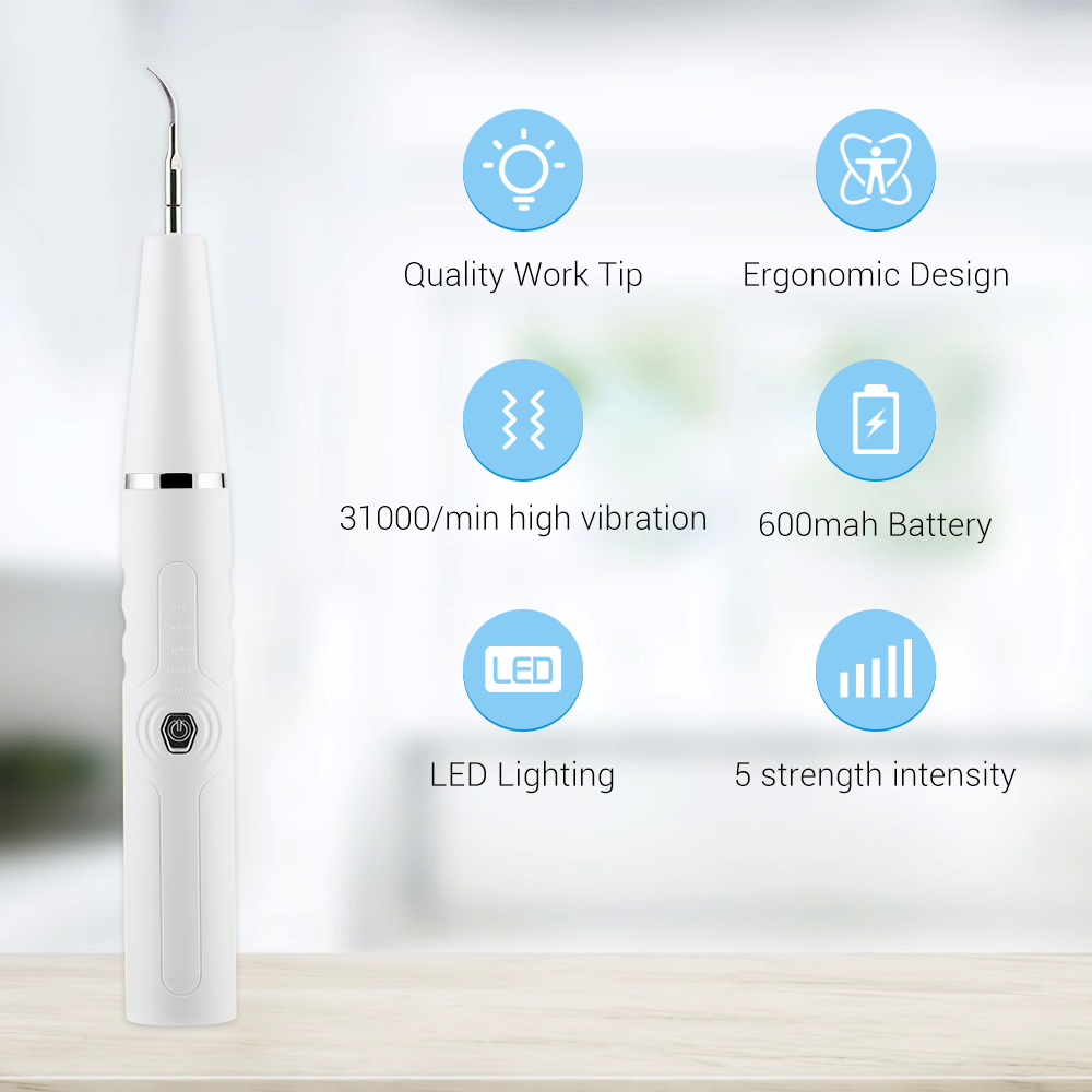 Ultrasonic Tooth Cleaner – Electric Plaque & Calculus Remover, Teeth Whitening