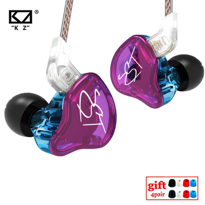 KZ ZST DD+BA heavy bass earphone headset HiFi earphone iron 4 core control music movement exchange Bluetooth cable ZSN AS10 ES4