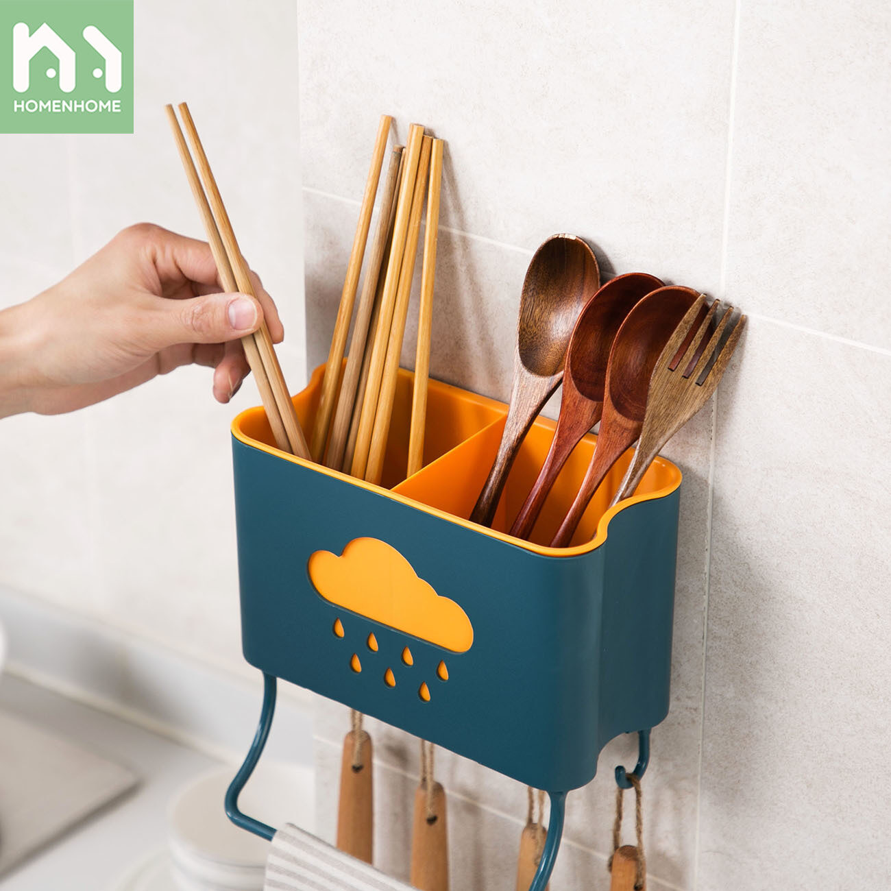 Homenhome Multi-functional Chopsticks Racks Kitchenware Storage Box Chopsticks Box