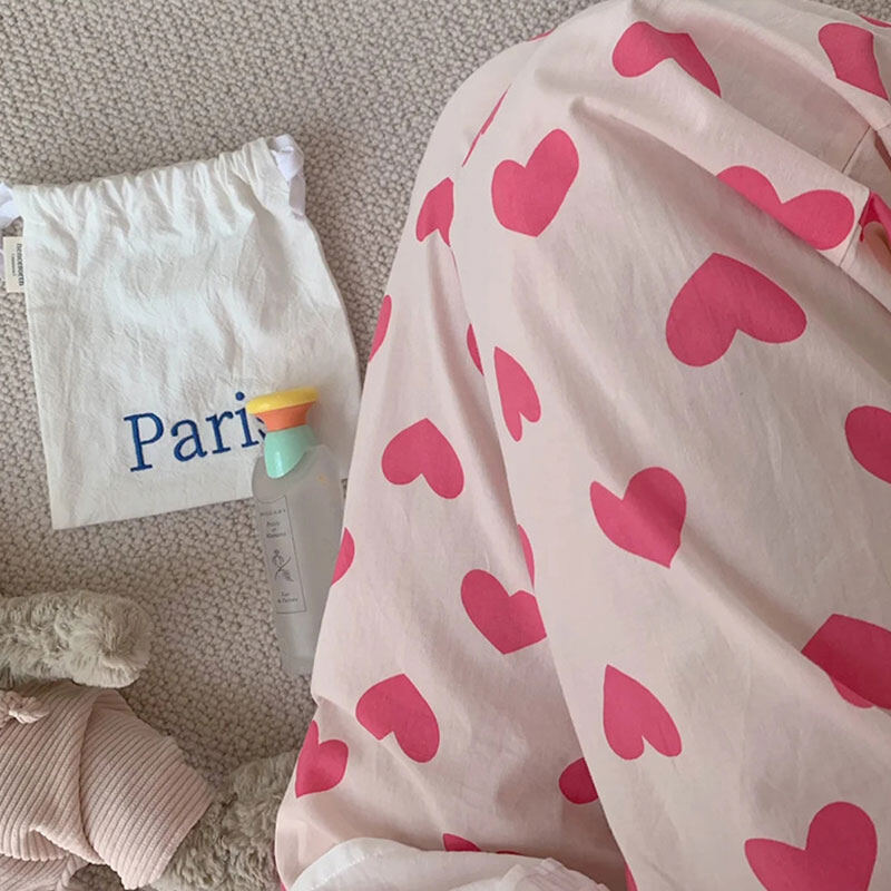 NICK Sweet pink love spring and autumn pajamas and pajamas women's loose and wearable trousers home casual pants