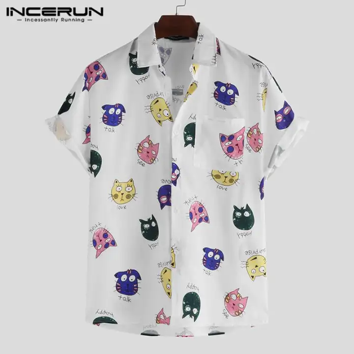 cat print shirt mens