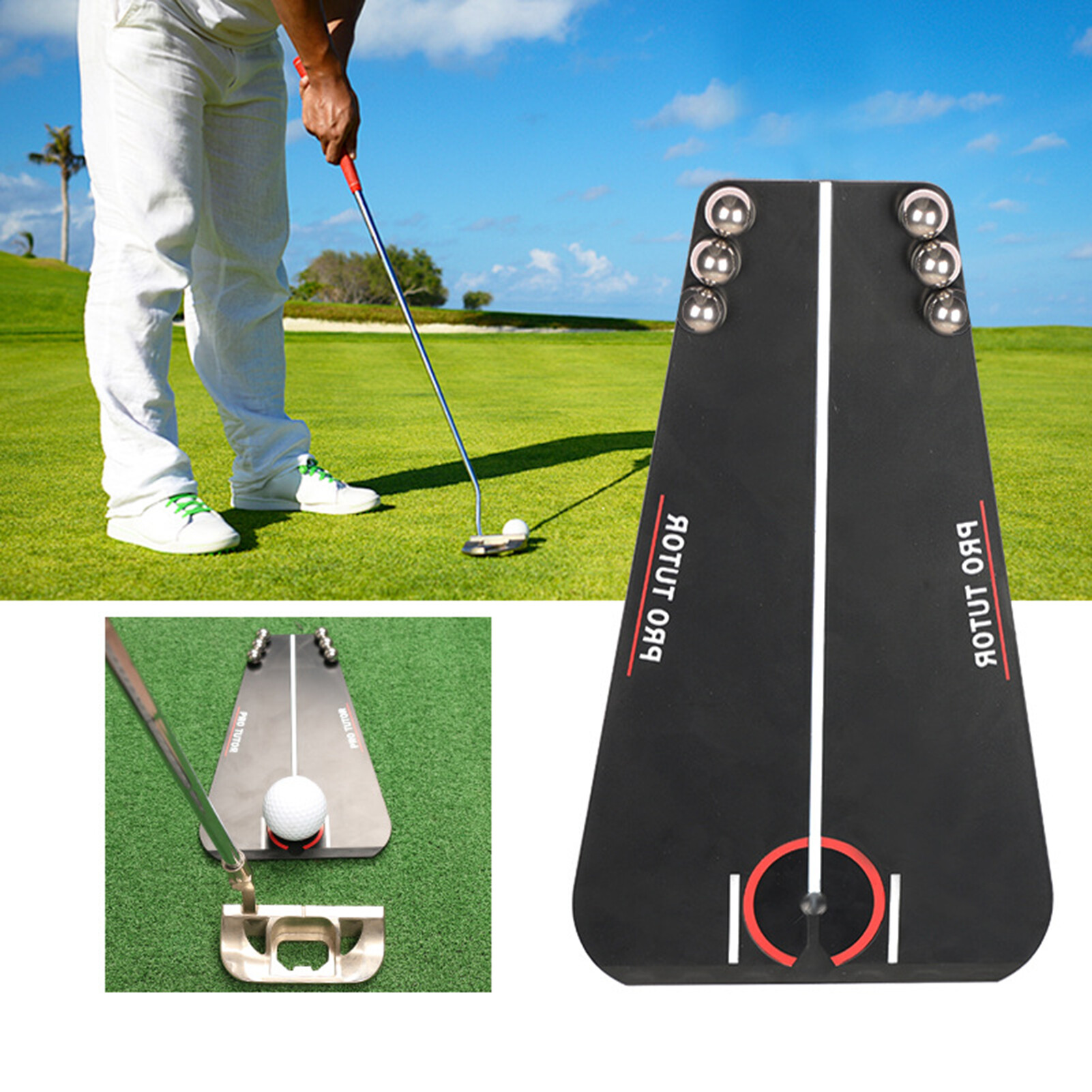 Golf Training Equipment Golf Putting Mirror High Strength Drop Resistant Black Multifunction Golf Training Aids for Professional Golf