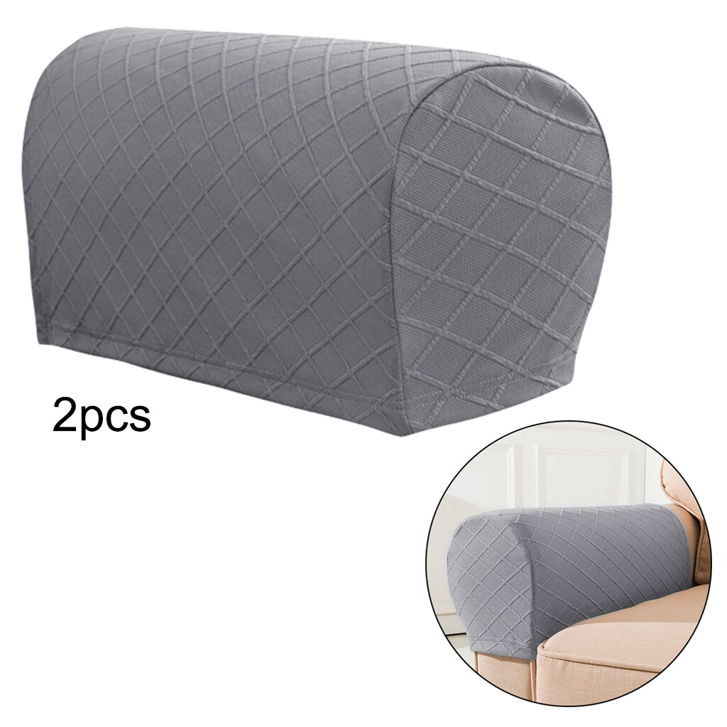 Dolity 2x โซฟาที่คลุมที่พักแขนที่ป้องกันเฟอร์นิเจอร์ Recliner แขน Slipcovers
