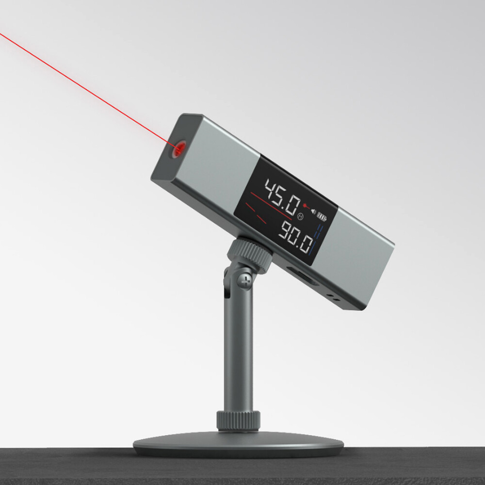 Smart Sensor AtuMan DUKA LI1 Digital Angle Finder Laser Protractor Rechargeable Level and Bevel Gauge Inclinometer 360° Cast/Dual LED Screen/Unilateral Laser Line