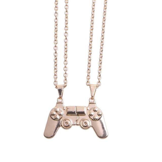 D0LC 2 Pieces/set Friendship Necklace Magnet Hiphop Game Controller Couple BFF Best Friends Matching Necklaces for Him Her ELEGANT