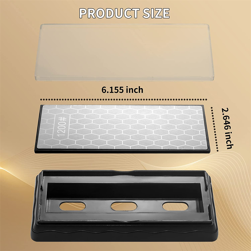 Honeycomb Type Whetstone Diamond Sharpener Double-Side Diamond Sharpening Stone #400/#600/#1000/#1200 Grit Cutter Chisel Planer Kitchen Grit Chef Cutlery Blades Grinding w/ Anti-skid Base
