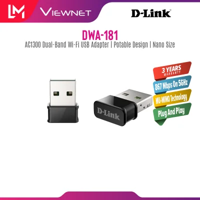 D-Link AC1300 MU-MIMO Wi-Fi Nano USB Adapter DWA-181