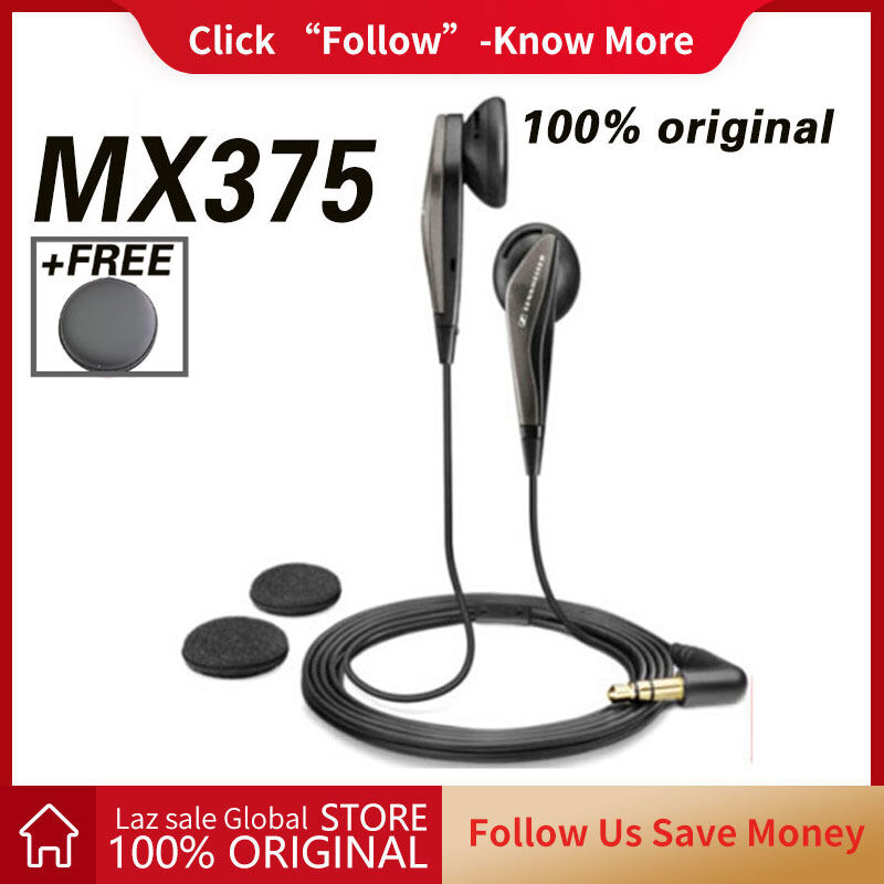 Sennheiser MX375 Ponsel Stereo Earplug Kuat Pelantang Bas Headphone Dalam  Telinga Headset Musik untuk iPhone Android Laptop | Lazada Indonesia