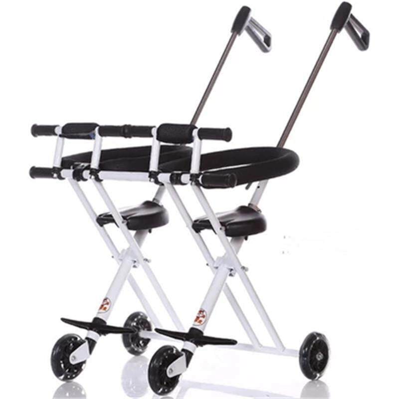 1-5 Years Kids Transport Tools Carts Child Folding Bikes For Twins Kids Walking Folding Scooter Double Seat Portable Wheelchair Singapore
