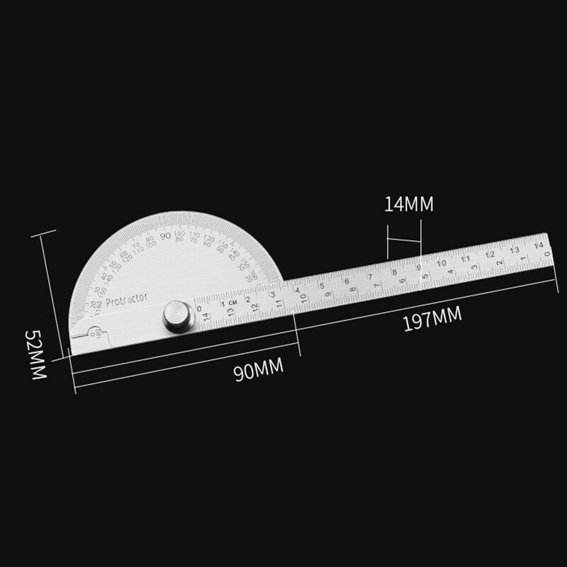 DENG 180 Degree Protractor Metal Angle Finder Goniometer Angle Ruler Woodworking Tool