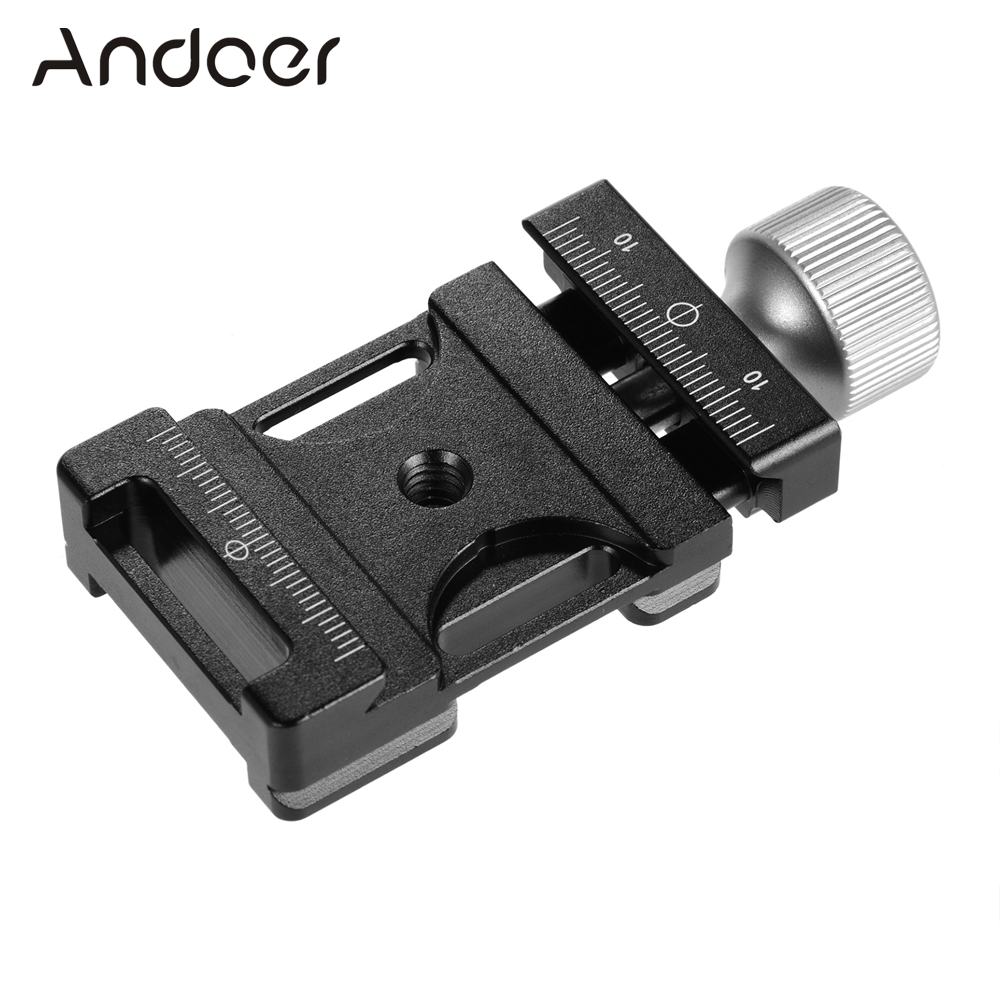 Andoer Quick Release Clamp 38mm Aluminum Screw Knob Clamp Compatible with Arca-Swiss QR Plate