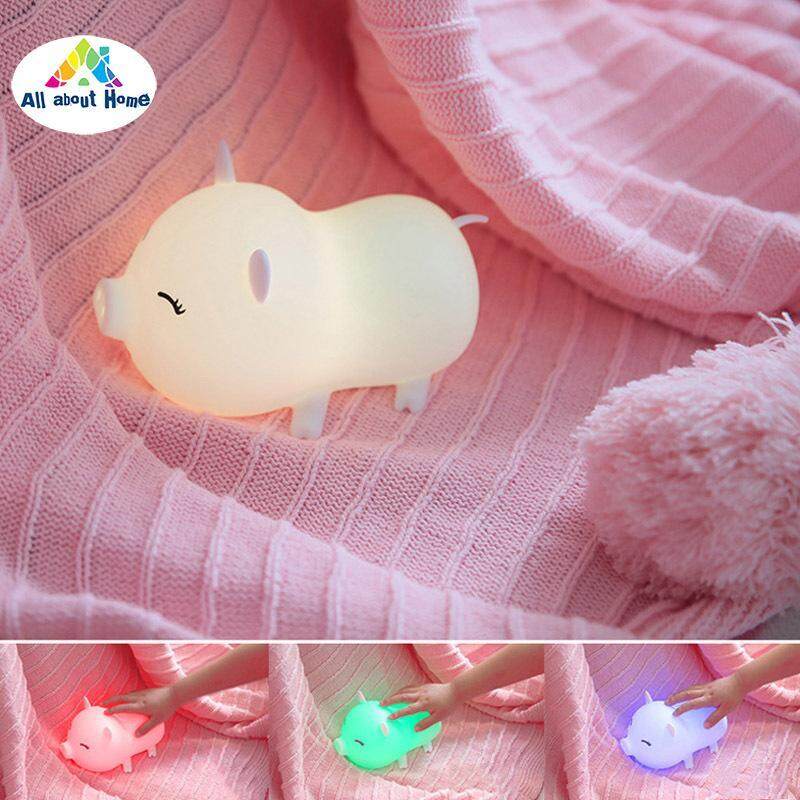 Bảng giá ABH Hoạt Hình Dễ Thương Lợn Đèn LED Silicon NightLight Sạc USB Bé Đầu Giường Đèn Ngủ