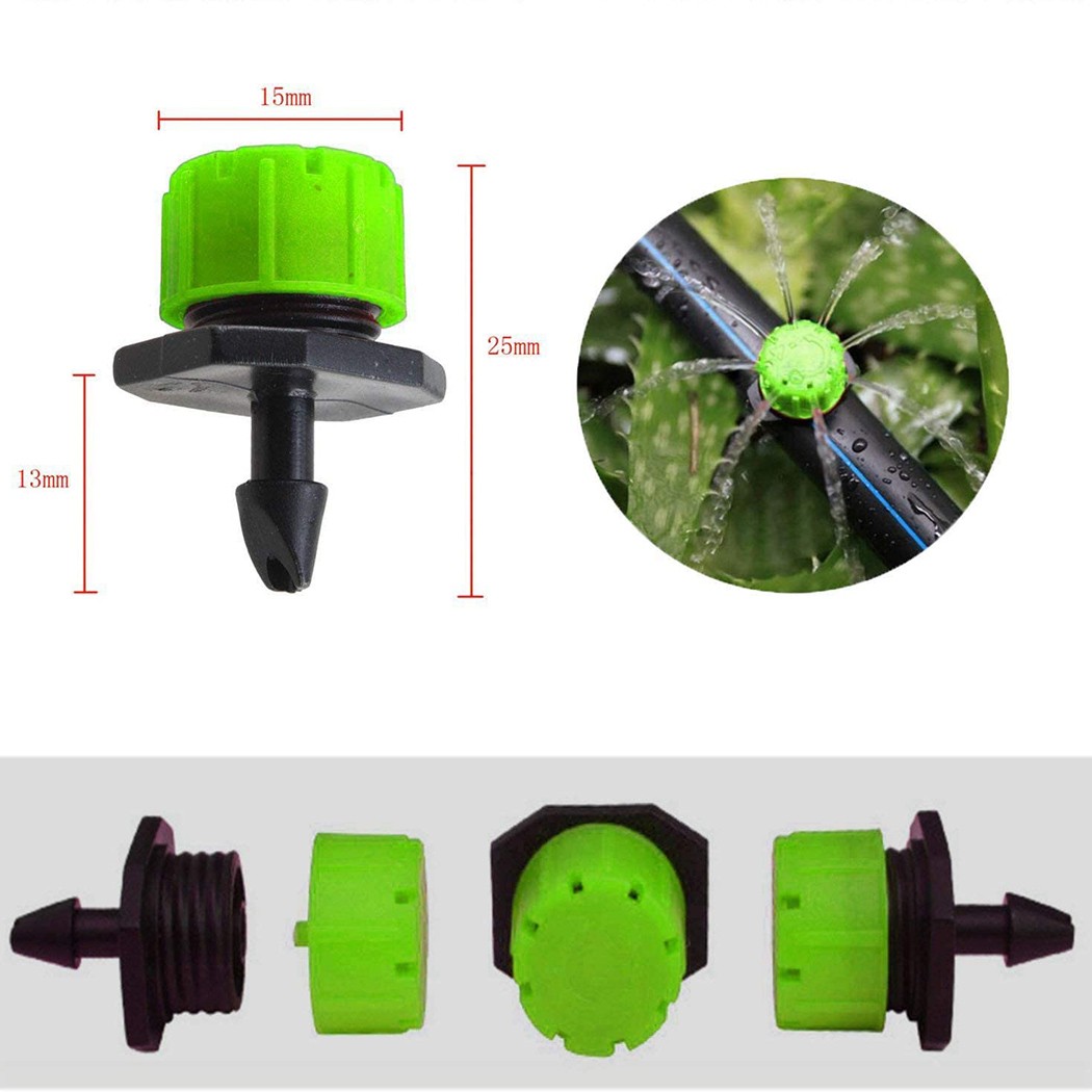 50PCS Garden Hose Irrigation Sprinklers Micro Drippers Emitter Drip Head Adjust