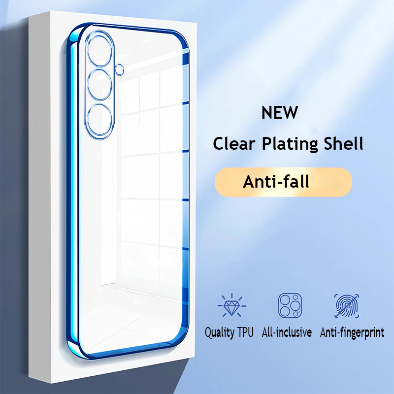 Phone Case for Samsung Galaxy A15/A15 5G/A25 A35 A55/A14/A05S/A05 A24/A34/A54/A53 A33 A23 5G A13 4G /A52/A52 5G/A52S A72 5G Cover Luxury Soft Silicone Tpu Eletro-plating Clear Casing Camera Full Coverage Anti-fall Anti-shock Protective Back Cover