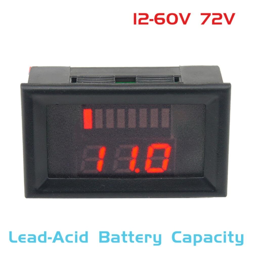 [Moscow Six] Pin Axit Chì 12-60V, Đèn LED Báo Công Suất Kỹ Thuật Số Vôn Kế Tester