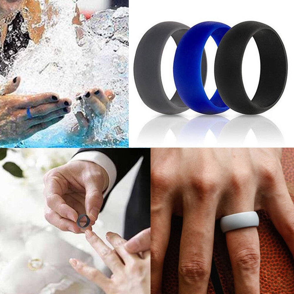 1Pc Women Men Silicone Ring Wedding Elegant Flexible Rubber Band