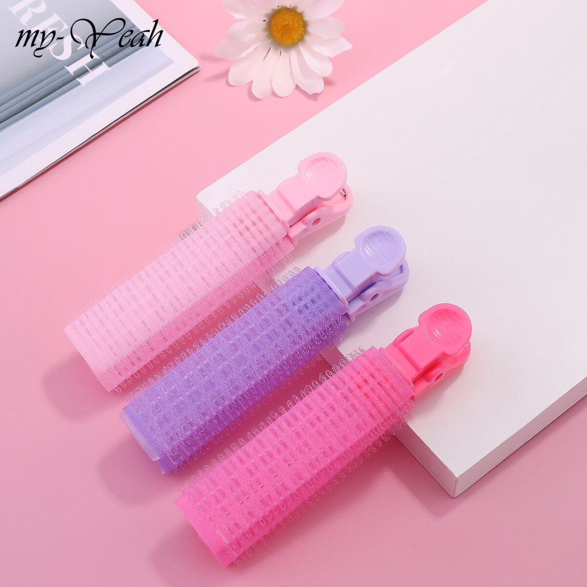 myyeah 1/3/6Pcs/Set Random Air Bangs Curling Tube Lazy Hair Curler Bangs Clip Hair Styling Tool Salon or Home DIY Hair Accessories