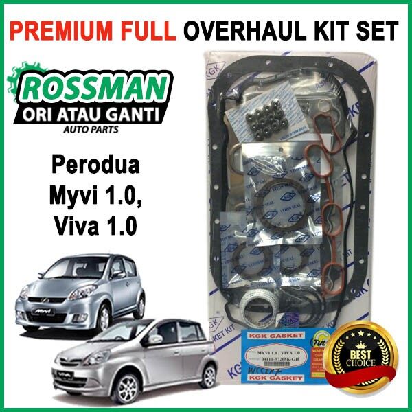 Perodua Myvi 1.0, Viva 1.0 Premium Engine FULL Overhaul Gasket Kit Set