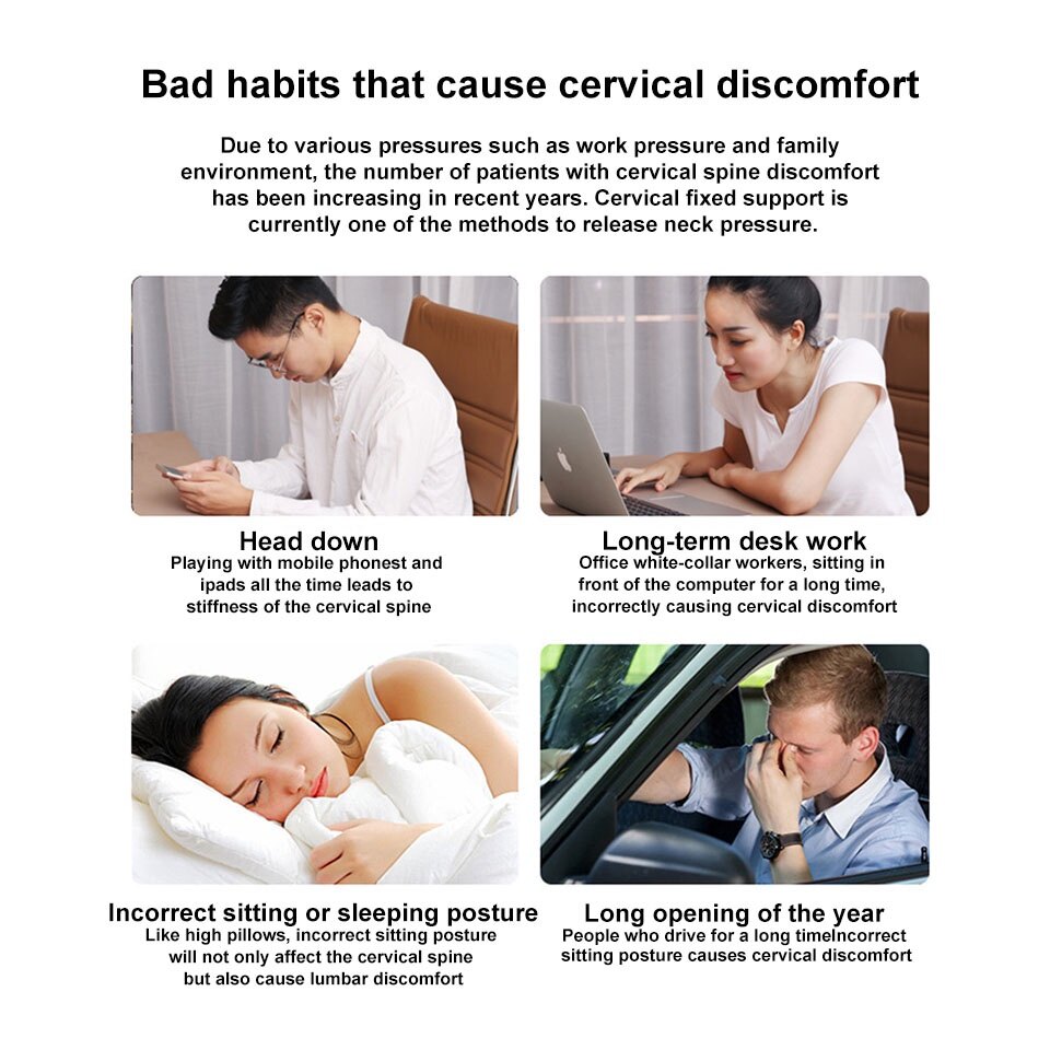 Cervical Neck Fixed Traction Pillow Neck Support Posture Corrector Cervical Collar for Pain Relief Neck Stretcher Braces Pain Relief