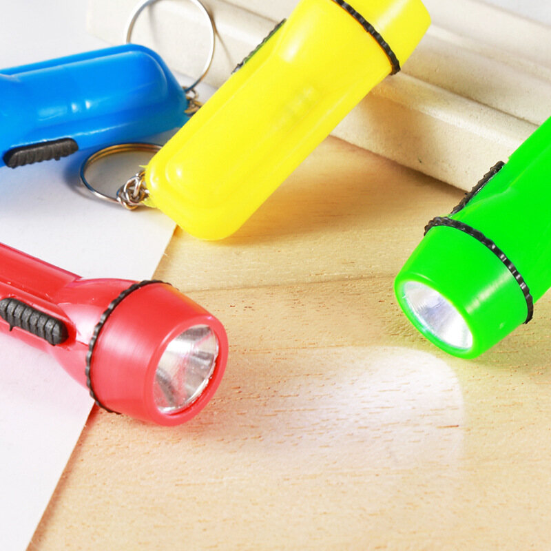 mini flashlight strong light flashlight plastic torch household lighting tool for emergency outdoor with key circle portable to carry