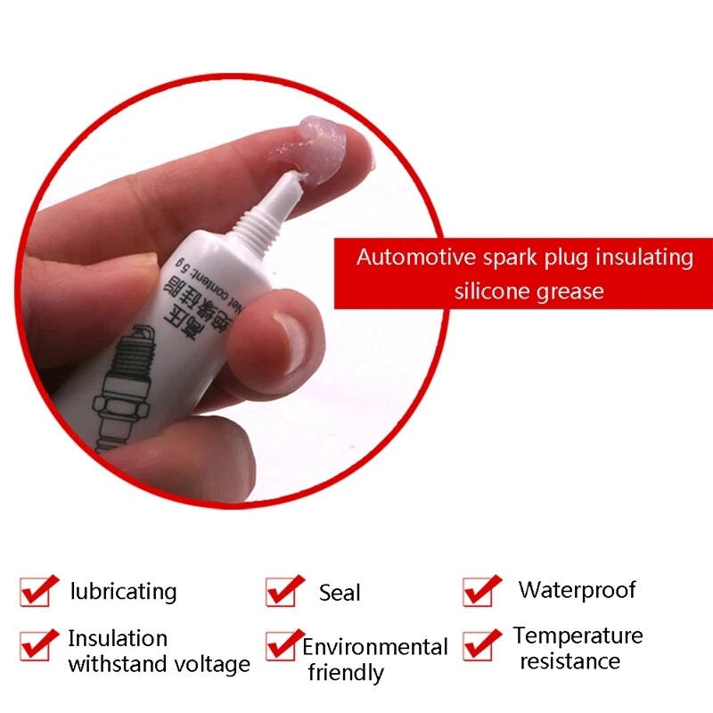 Automotive Spark Plug Insulating Silicone Grease Low Temperature Corrosion Resistance High Voltage Electrical Insulation Silicone Grease Car Spark Plug Protective Agent