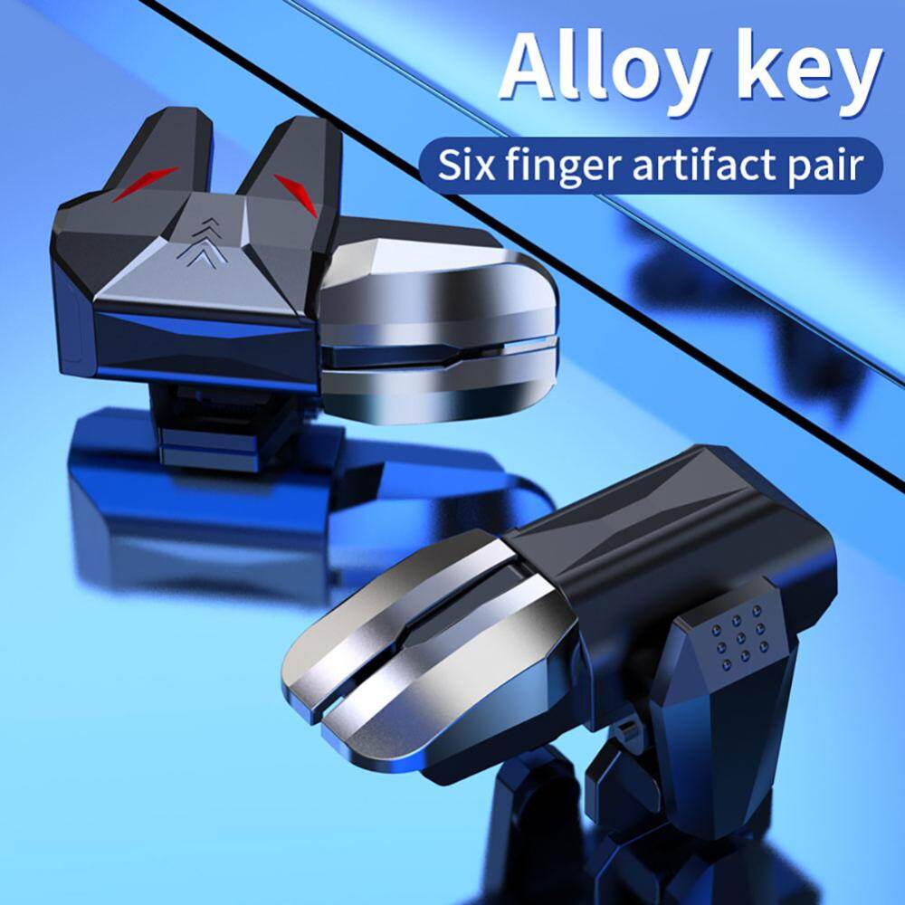 2pcs Mechanical 6 Finger Game Controller Key Button Sensitive Gamepad Key Button for Pubg Mobile