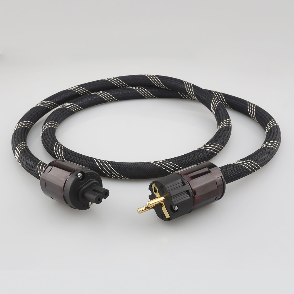 Audiophile-Grade HiFi Power Cable – 7N OCC Silver Plated, 2M Length (US, EU, AU Plug)