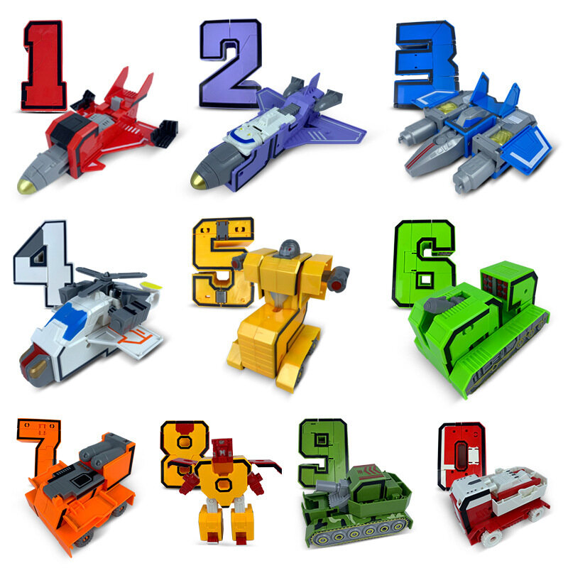 ELALA Blind Box Randomly Box Assemble Building Blocks Action Figure Robots Transformation Car Deform Number Letters Alphabet Math Toys