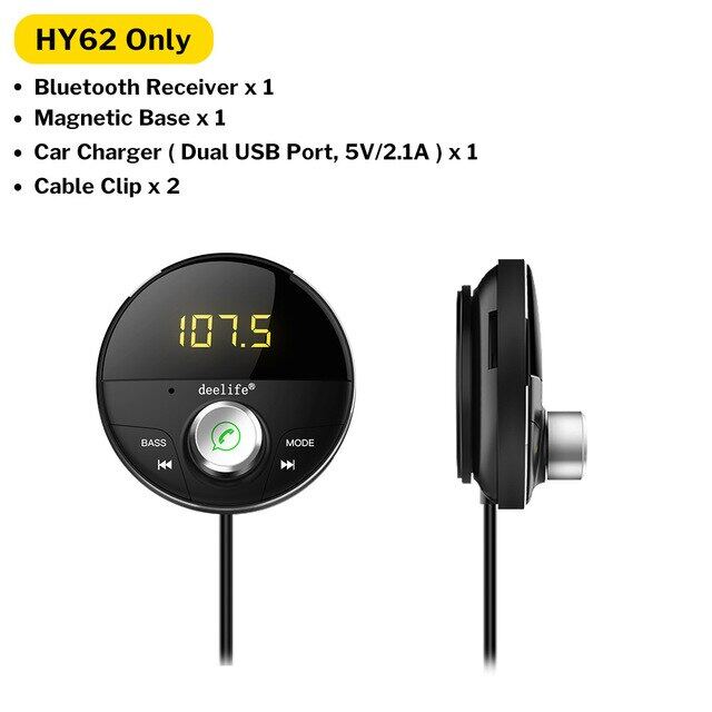 Bộ Chuyển Đổi AUX Bluetooth Trong Xe Hơi Rảnh Tay, Bộ Thu Âm Thanh BT 5.0 Bộ Phát FM Cho Xe Hơi Điện Thoại Rảnh Tay