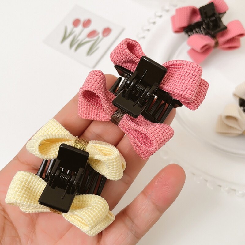 New cute small double-sided bow hairpin