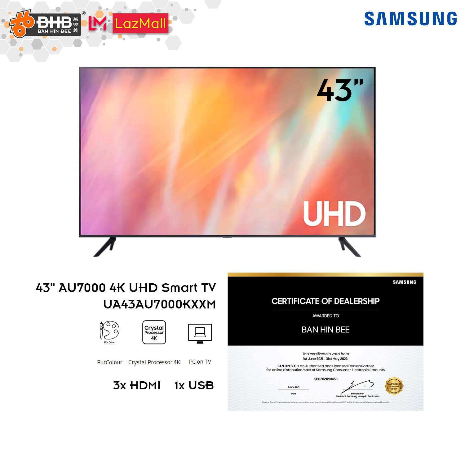 samsung led tv ua43au7000kxxm