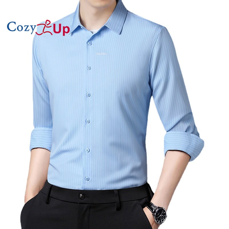Cozy Up Áo Sơ Mi Dài Tay Phong Cách Anh Mỏng Có Ve Áo Bằng Polyester Batik Sọc