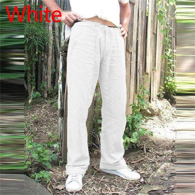 Summer Mens Cotton Linen Trousers Summer Pants 5xl Casual Male