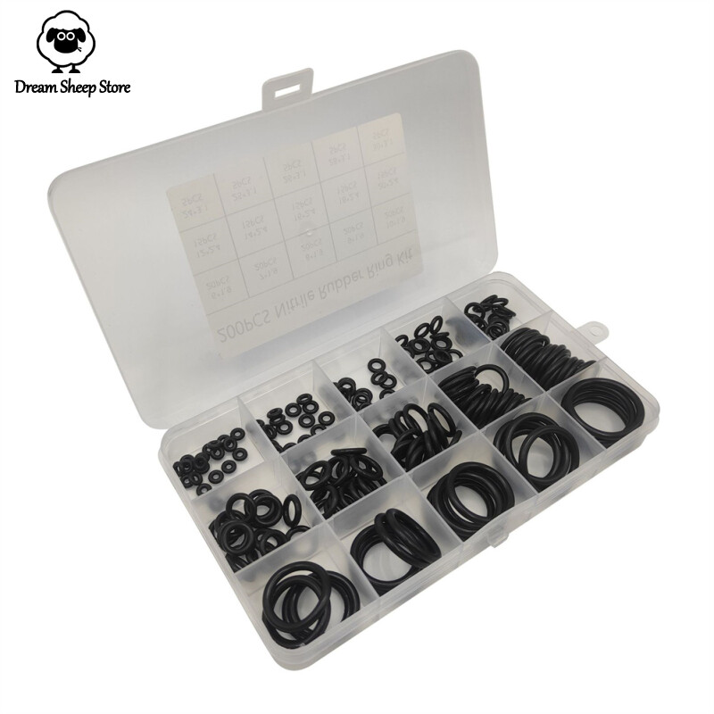 Dreamsheep 200pcs Rubber O-ring Washer Assortment Set 15 Sizes Wear-resistant Plumbing Gasket Seal Combination Kit