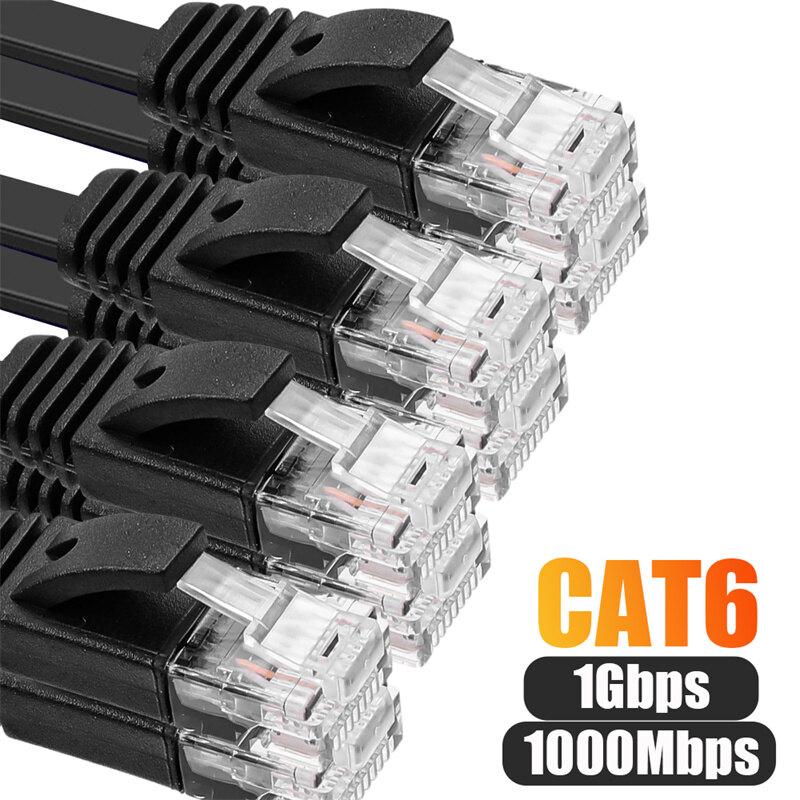 Cat 6 Flat cáp mạng RJ45 Cat6 Ethernet dây dẹt LAN 1000Mbps tốc độ cao Ethernet đường chạm Xoắn bắt chéo vá dây kết nối